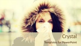  Presentation with tissue - Amazing slide deck having weather disease - young woman wearing furry hood backdrop and a  colored foreground