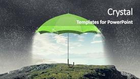  Presentation with umbrella - PPT layouts enhanced with weather forecast - color umbrella in sky mixed background and a dark gray colored foreground