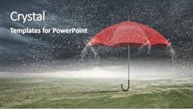  Presentation with forecast - Theme having weather forecast - color umbrella in sky mixed background and a dark gray colored foreground