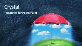  Presentation with forecast - Amazing presentation theme having weather forecast - color umbrella in sky mixed backdrop and a ocean colored foreground