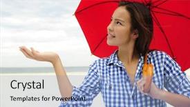  Presentation with forecast - Colorful slides enhanced with weather forecast - coverage or protection backdrop and a light blue colored foreground