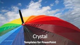  Presentation with umbrella - Audience pleasing theme consisting of weather forecast - umbrella on sky backdrop and a tawny brown colored foreground