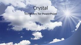  Presentation with forecast - Beautiful presentation theme featuring weather forecast - white fluffy clouds backdrop and a light blue colored foreground