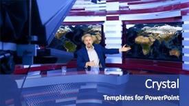  Presentation with forecast - Presentation consisting of weather forecast a television anchorman background and a ocean colored foreground