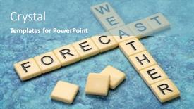  Presentation with forecast - Beautiful slide deck featuring weather-forecast-crossword-in-ivory backdrop and a light blue colored foreground