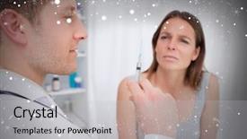  Presentation with injection preparing - Theme having weather health disease - composite image of doctor preparing background and a light gray colored foreground