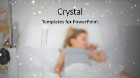  Presentation with hospital bed - PPT layouts having weather health disease - composite image of sick girl background and a light gray colored foreground