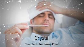 Presentation with composite - Theme consisting of weather health disease - composite image of sick man background and a light blue colored foreground