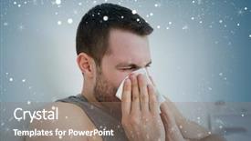  Presentation with composite - Slides enhanced with weather health disease - composite image of sick man background and a coral colored foreground