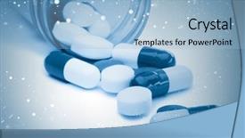  Presentation with spread - Slide deck consisting of weather health disease - composite image of spread pills background and a light blue colored foreground