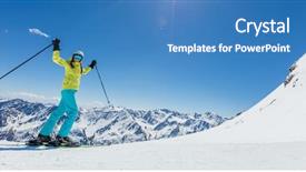 Presentation with outdoor activities - PPT layouts having weather in alps winter sport background and a teal colored foreground
