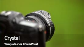  Presentation with rain - PPT layouts featuring weather instruments - professional digital photo camera background and a black colored foreground