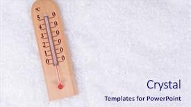  Presentation with weather - Colorful theme enhanced with weather instruments - thermometer in snow close-up backdrop and a sky blue colored foreground