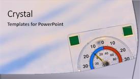  Presentation with winter weather - Cool new slides with weather instruments - thermometer showing winter cold backdrop and a lemonade colored foreground