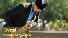  Presentation with young children playing multicultural - PPT layouts enhanced with weather instruments - young man playing on saxophone background and a tawny brown colored foreground