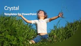  Presentation with upwards - Presentation with weather kids - little girl sits in grass background and a  colored foreground