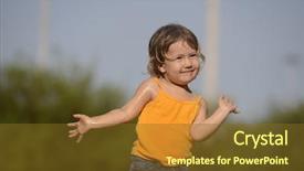  Presentation with summer - Presentation theme having weather kids - little toddler girl playing background and a tawny brown colored foreground