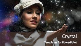  Presentation with winter weather - Slide deck featuring weather model - beauty girl on the winter background and a  colored foreground