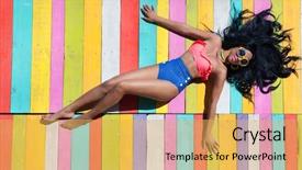  Presentation with summer holiday move - Theme having weather model - tropical summer holiday fashion vogue background and a yellow colored foreground