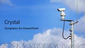  Presentation with surveillance - Colorful slides enhanced with weather proof surveillance camera backdrop and a light blue colored foreground