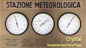  Presentation with station - Beautiful slide set featuring weather station instruments backdrop and a violet colored foreground