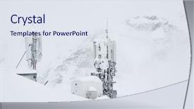  Presentation with mountain top - Colorful presentation design enhanced with weather station on the top backdrop and a sky blue colored foreground