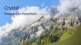  Presentation with weather - Audience pleasing slide set consisting of weather stations - cable car at the top backdrop and a light blue colored foreground