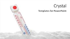  Presentation with weather and climate change - Beautiful slide deck featuring weather thermometer sticking from snow backdrop and a white colored foreground