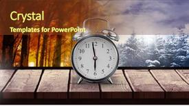  Presentation with autumn wood - Colorful presentation design enhanced with weather transition landscape and time backdrop and a tawny brown colored foreground