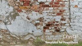  Presentation with brick wall - Slide set having weathered-and-aged-stone-brick and a coral colored foreground