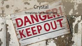  Presentation with danger - Presentation theme having weathered danger keep out sign background and a coral colored foreground