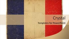  Presentation with france flag - Cool new presentation design with weathered flag of france paper backdrop and a coral colored foreground