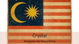  Presentation with malaysia flag - Presentation theme having weathered flag of malaysia paper background and a gold colored foreground