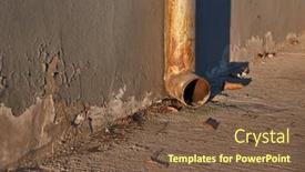  Presentation with gutter - Cool new PPT layouts with weathered-gutter-channel-pipe backdrop and a tawny brown colored foreground