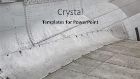  Presentation with aircraft - PPT theme consisting of weathered-metal-surface background and a light gray colored foreground