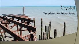  Presentation with victorian - Presentation theme consisting of weathered wooden posts and iron background and a light blue colored foreground