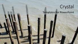  Presentation with victorian - Slides consisting of weathered wooden posts background and a light gray colored foreground