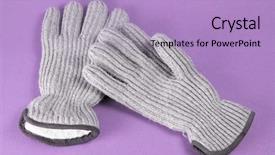  Presentation with blue - Slide deck having weaving success - woolen gloves against blue background background and a  colored foreground