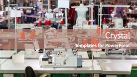  Presentation with stitch - Cool new slide set with sewing factory nobody overlock machines backdrop and a coral colored foreground