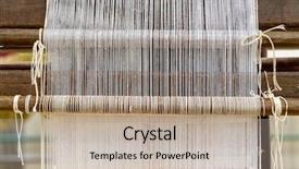  Presentation with factory - Cool new PPT theme with textile weaving row looms - traditional hand loom backdrop and a mint green colored foreground