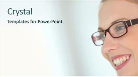  Presentation with beautiful black women smiling - Theme with web 20 - beautiful smiling woman with eyeglasses background and a sky blue colored foreground