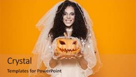  Presentation with white wedding - Presentation theme enhanced with web 20 - cheerful dead bride in white background and a gold colored foreground