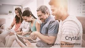  Presentation with generation family farm - PPT layouts enhanced with web 20 - multi-generation family using digital tablet background and a coral colored foreground