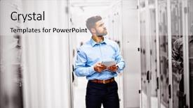  Presentation with using digital tablet - Amazing slides having web 20 - technician using digital tablet backdrop and a white colored foreground