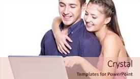  Presentation with beautiful black women smiling - Slide deck enhanced with web 20 - young beautiful smiling couple looking background and a lemonade colored foreground