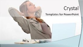  Presentation with web - Presentation consisting of web 20 - young blonde having a break background and a white colored foreground