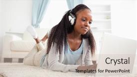  Presentation with social distancing - Beautiful presentation design featuring web 20 - young woman lying backdrop and a  colored foreground