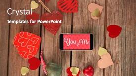  Presentation with art craft - Slide deck consisting of web-against-smartphone-and-heart background and a tawny brown colored foreground