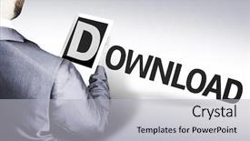  Presentation with download - Amazing PPT theme having web application testing - business man with the text backdrop and a light gray colored foreground