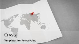  Presentation with pointer - PPT theme featuring web australia - paper folded world map background and a light gray colored foreground